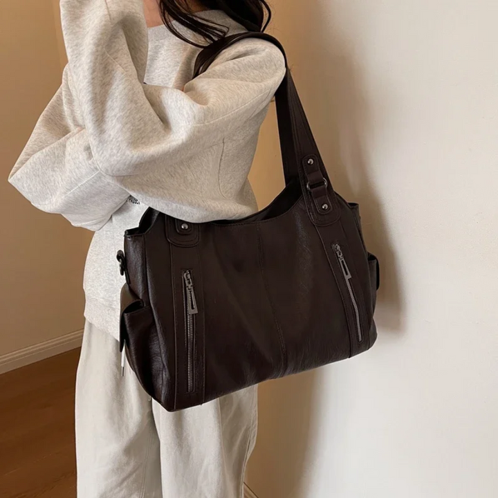 Drune | Stilvolle Lederhandtasche Mit Reißverschluss