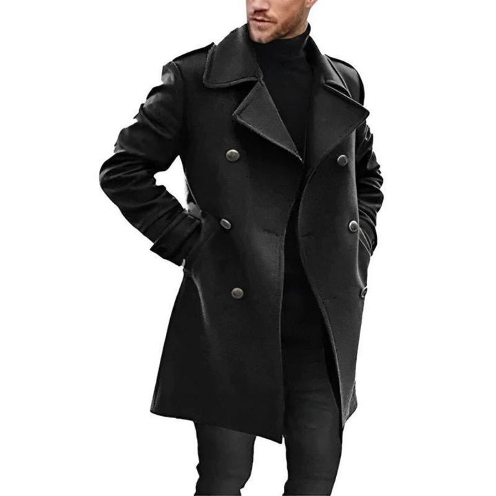 Drune | Herren Wintermantel mit zweireihiger Vorderseite und Knopfdesign