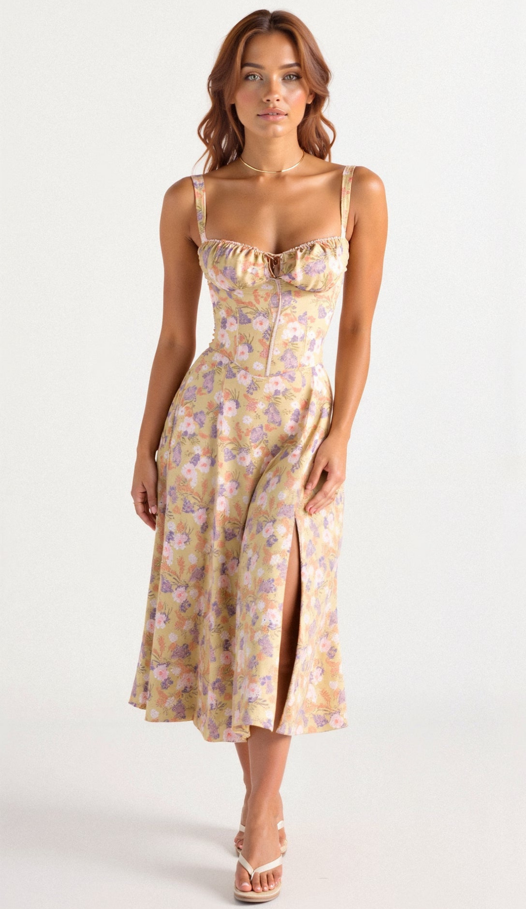 Drune | Blumen Kleid für Frauen Midi