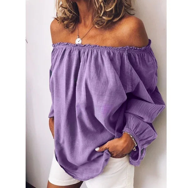 Drune | Off Shoulder Bluse mit Eleganten Ballonärmeln