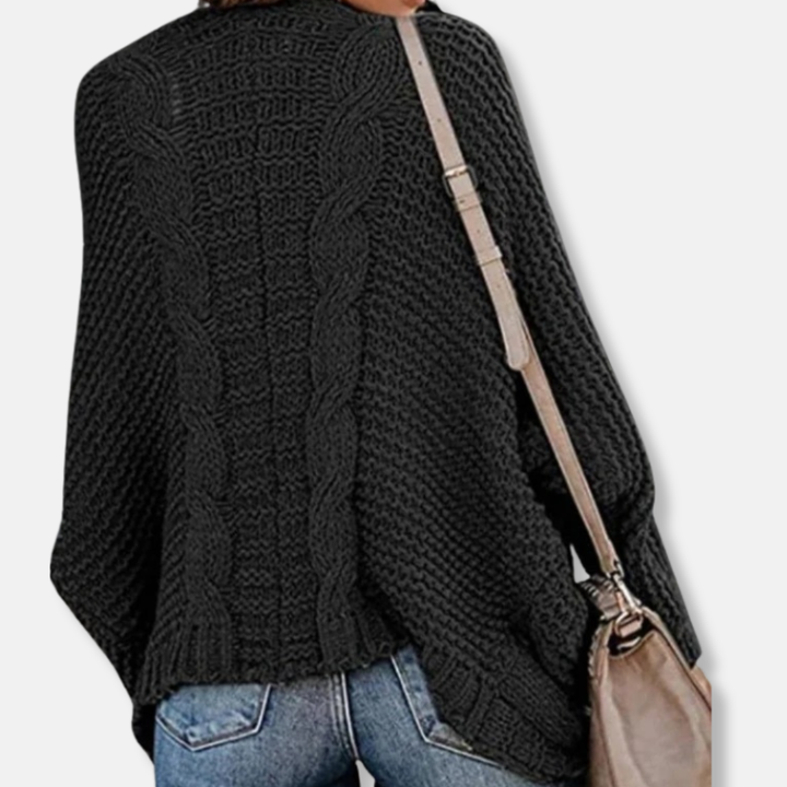 Drune | Woll Übergroßer Cardigan - Gerippter Offener Fronttaschen Cardigan