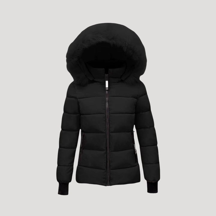 Drune | Damen Pufferjacke mit Pelzkapuze & Wattierte Jacke