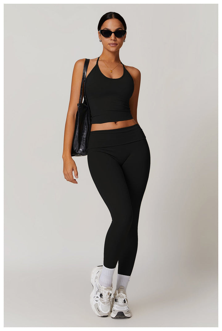 Drune | Trendige Fitness Schnell-Trocknend Yoga-Hose mit Falten