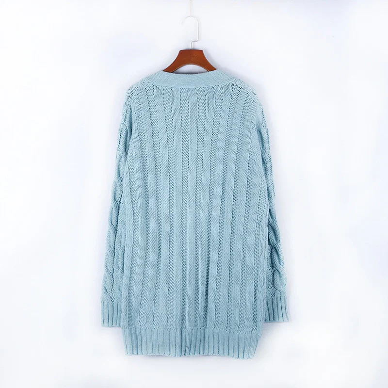 Drune | Wollstrickjacke Damen Mit Zopfmuster Und Holzknöpfen, Lockere