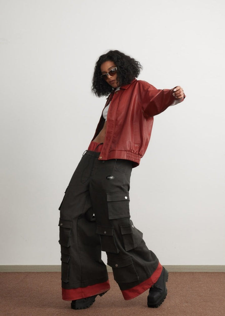Drune | Rote Lederjacke - Unisex Mode