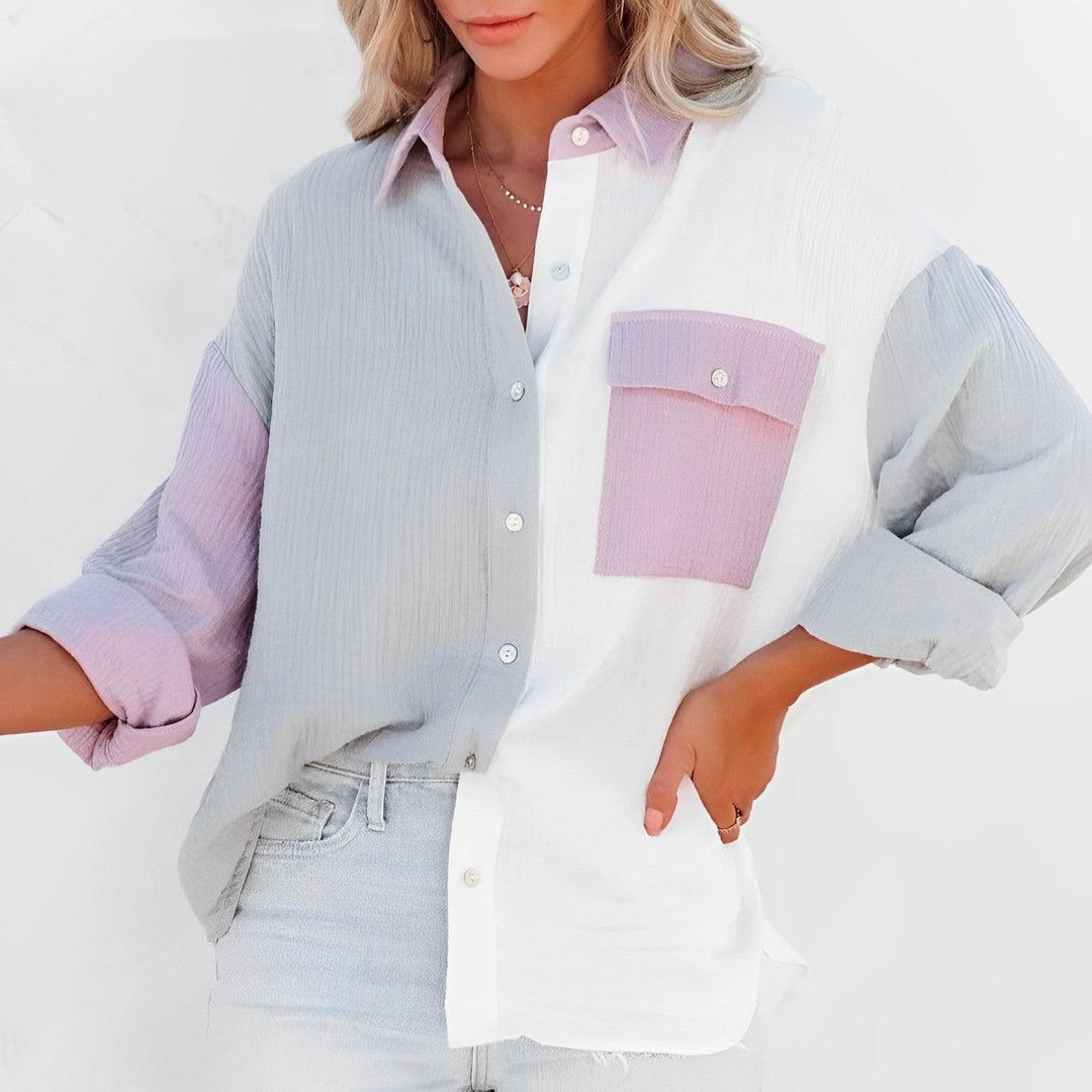 Drune | Colorblock Hemd Mit Knopfverschluss Für Damen
