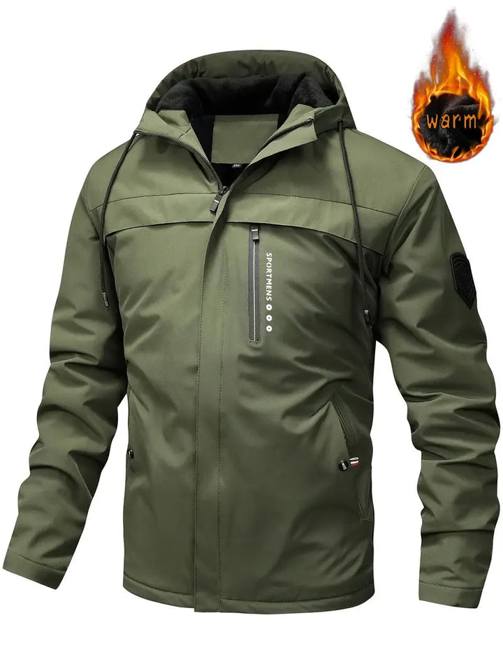 Drune | warme Winterjacke mit Futter aus Leder und Taschen für Herren - Ideal für den Winter