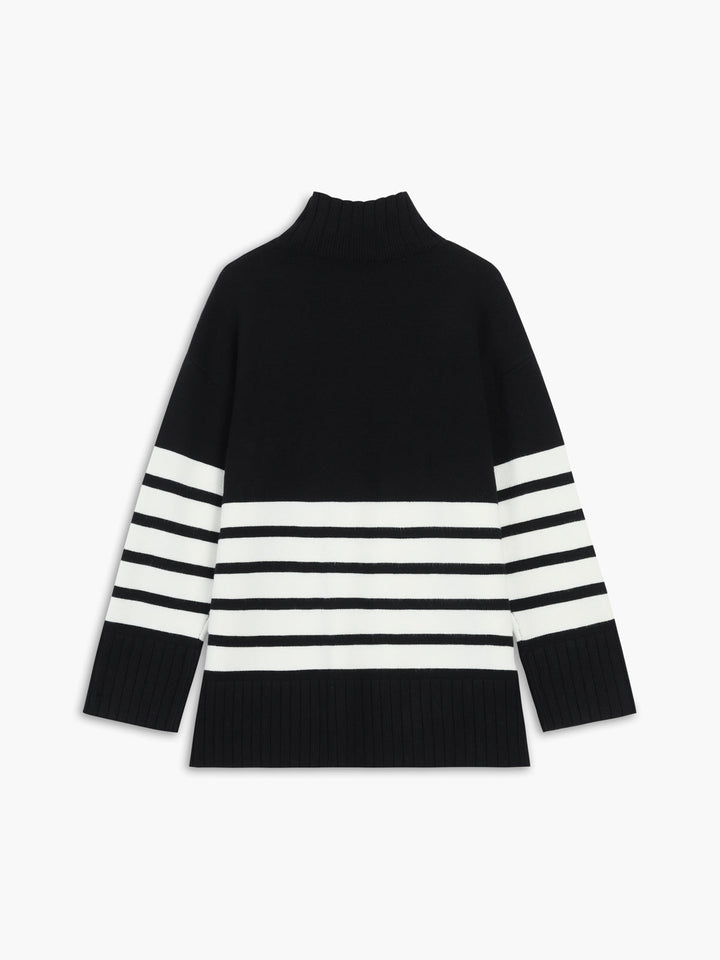 Drune | Miss Paris mock neck striped sweater
