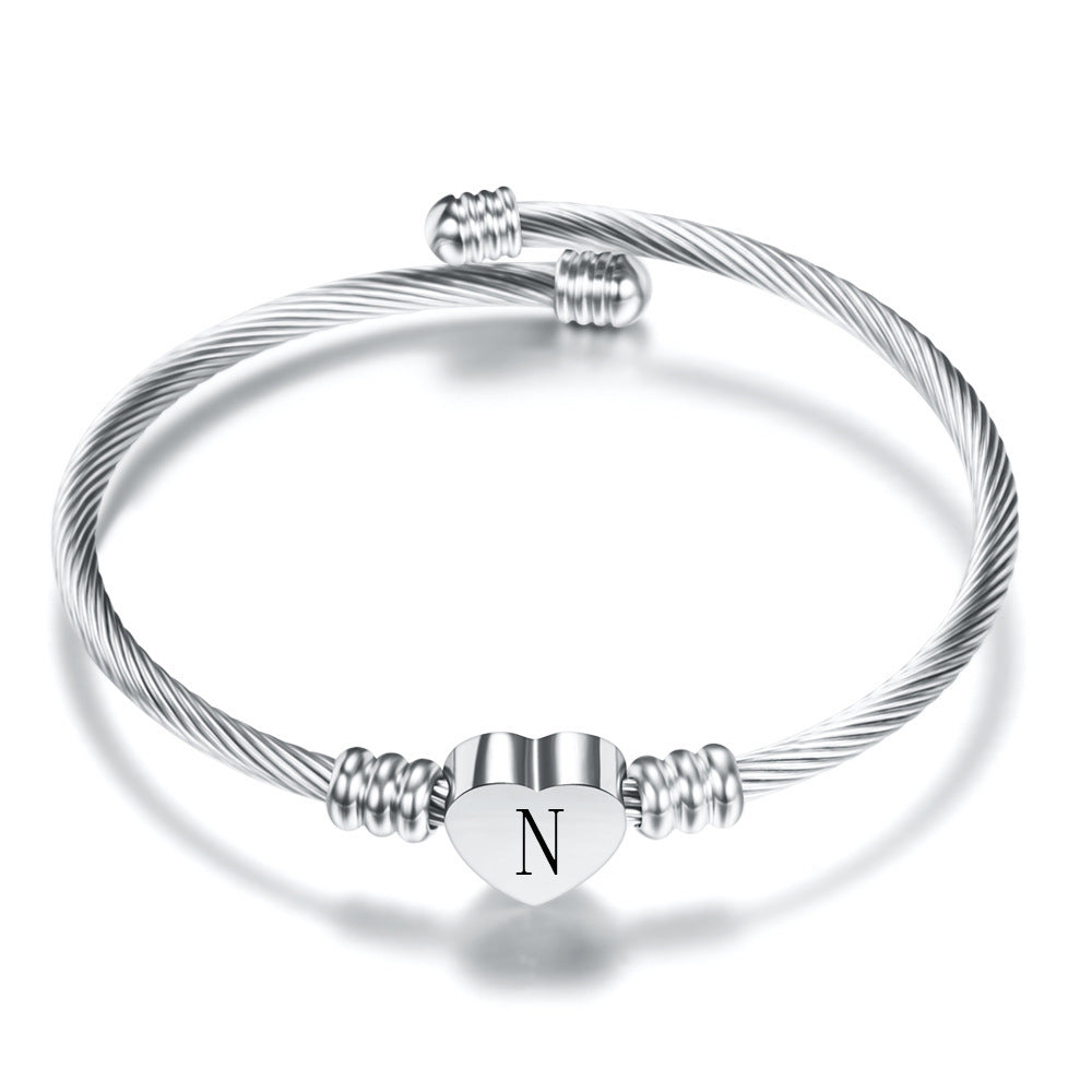 Drune | Buchstaben Edelstahl Armreif