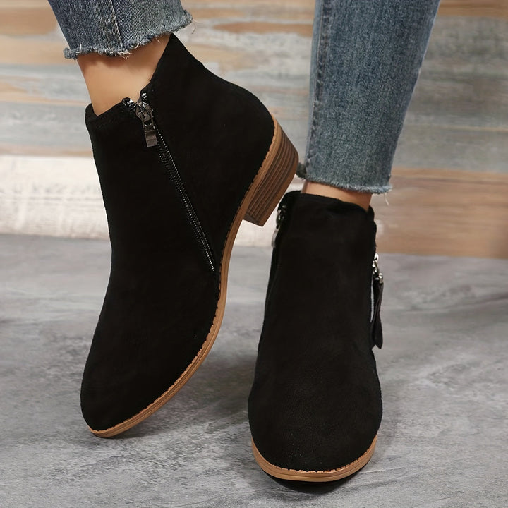 Drune - elegante spitze Stiefeletten mit Absatz und Reißverschluss