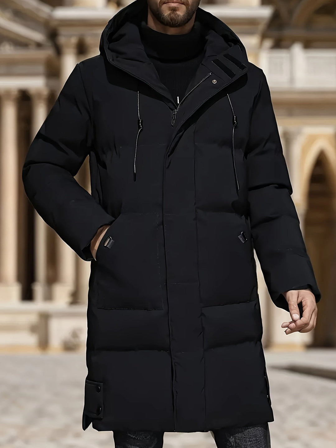 Drune | Kapuzen Reißverschluss Gepolsterte Winterjacke Für Herren - Perfekt für Outdoor-Aktivitäten