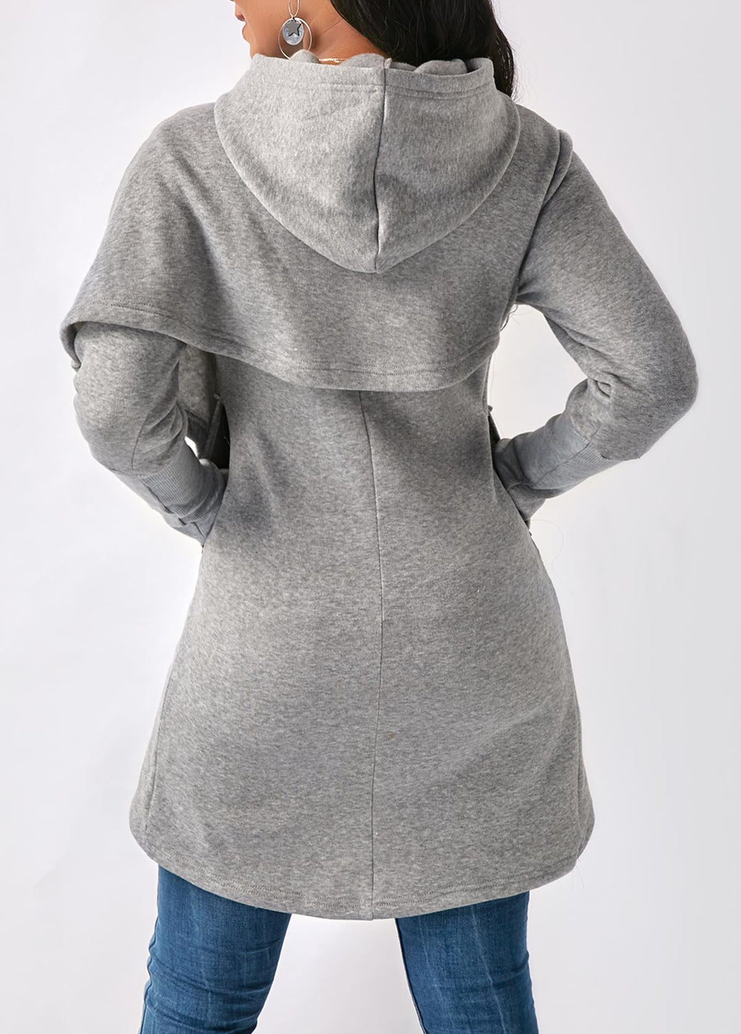 Drune | Hoodie - Damen Herbst Trendy Asymmetrischer Hoodie