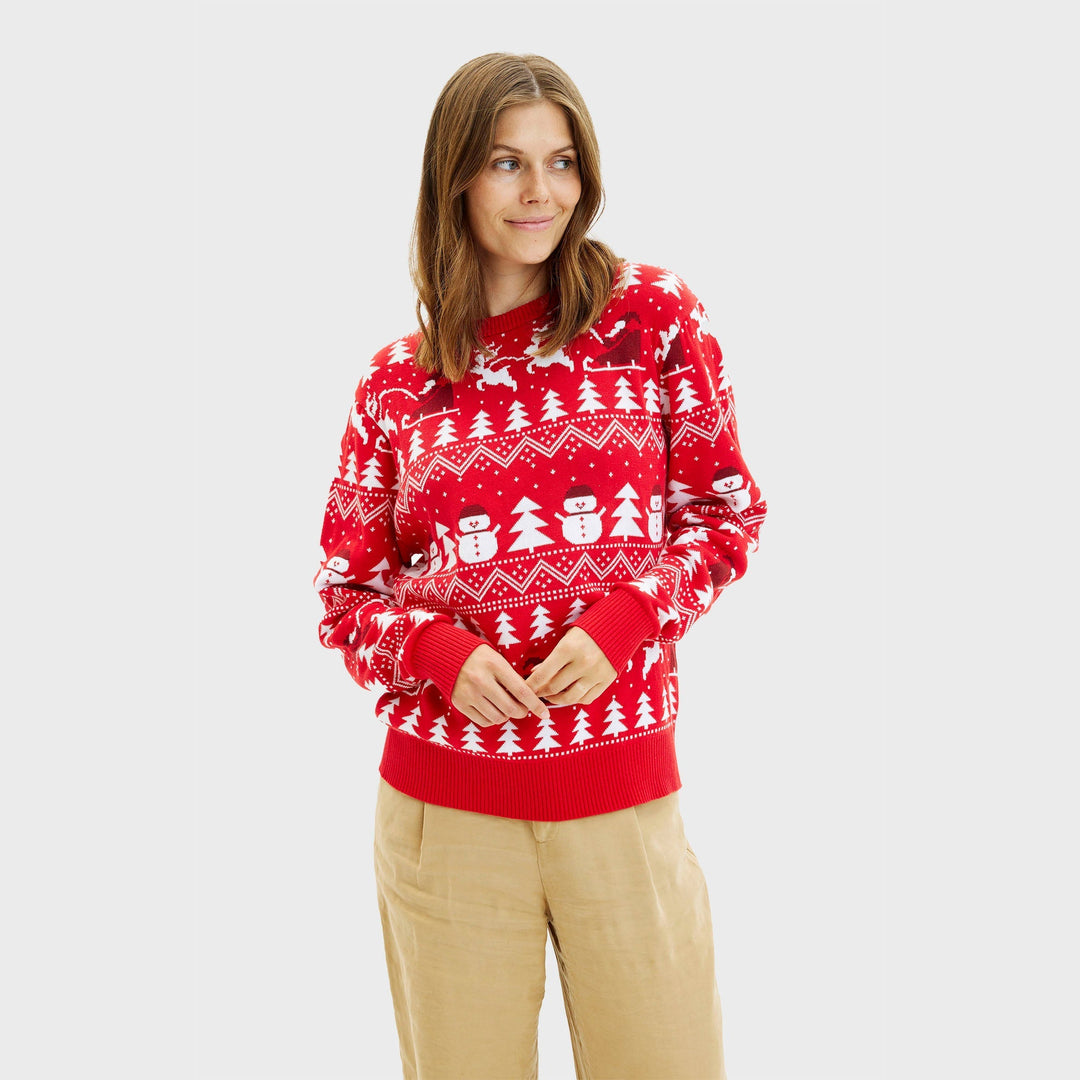 Drune | Der stylische Weihnachts-Pullover rot - Damen