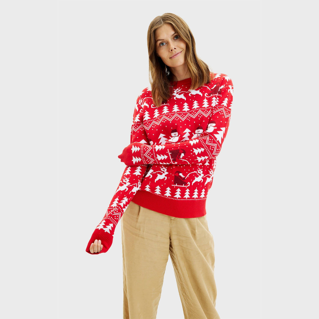 Drune | Der stylische Weihnachts-Pullover rot - Damen