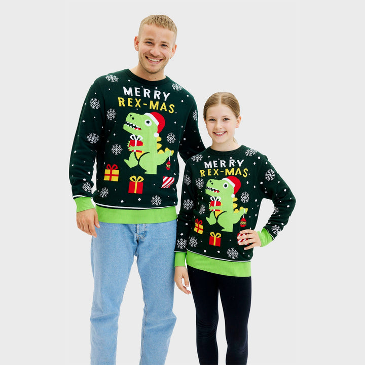 Drune | Lustiger Dino Weihnachtspullover - Herren