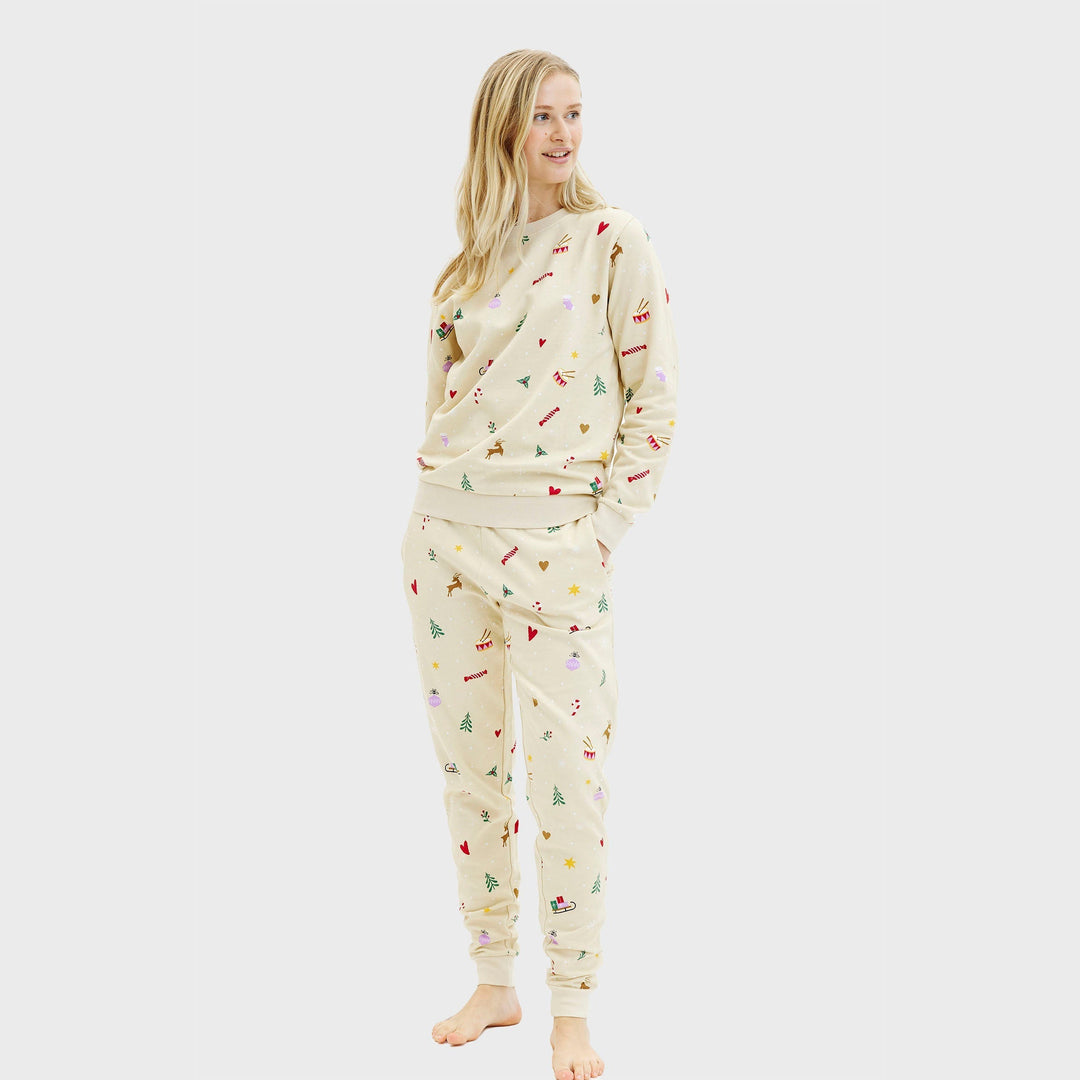 Drune | Weihnachts-Sweatset Beige - Damen