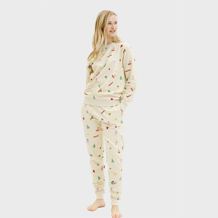Drune | Weihnachts-Sweatset Beige - Damen