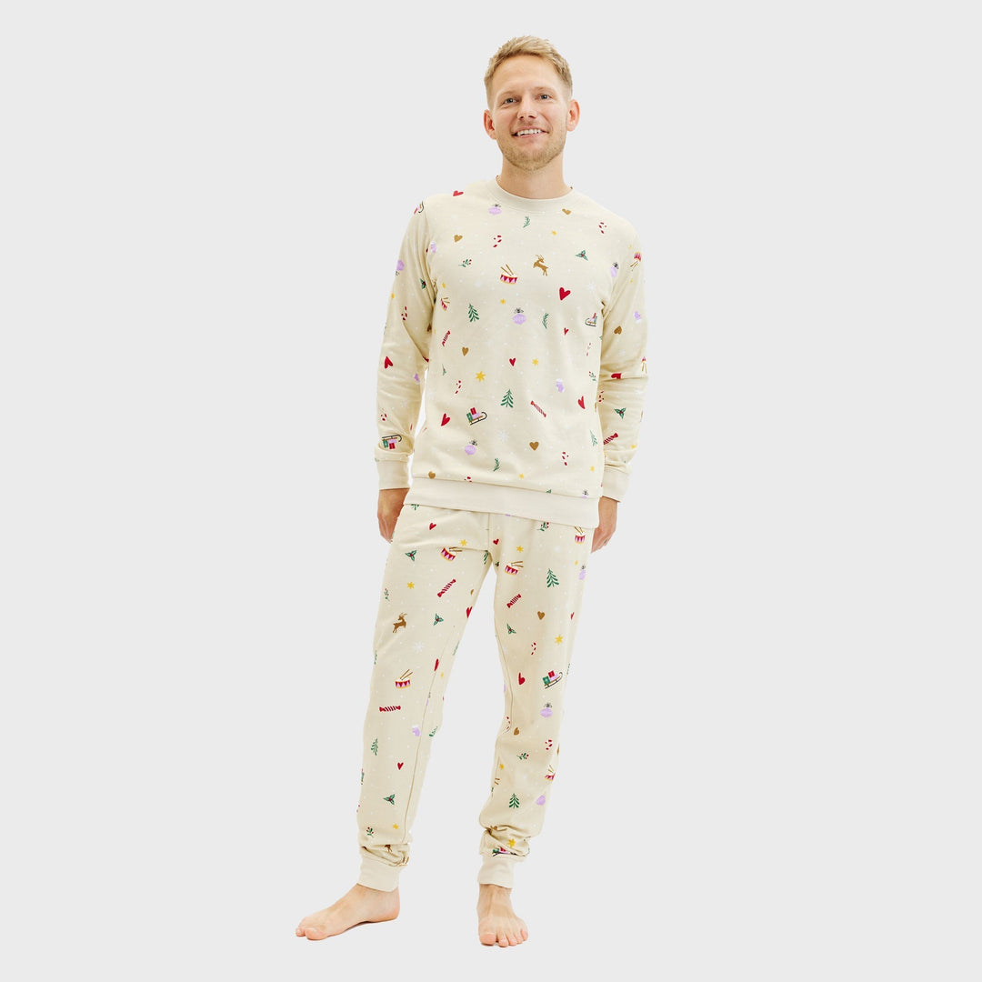 Drune | Weihnachts-Sweatset beige - Herren