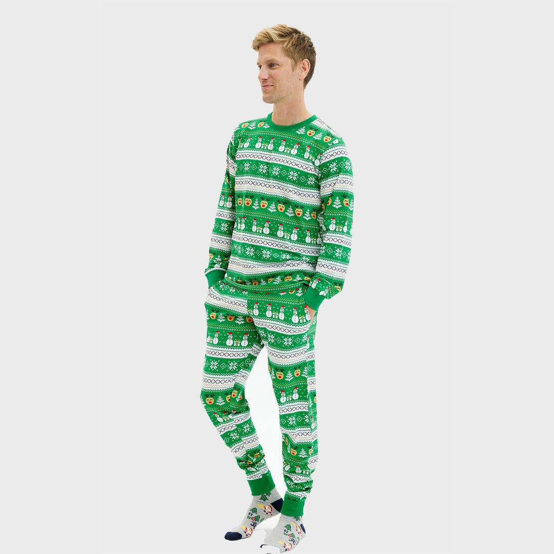 Drune | Ultimative Weihnachts-Pyjama grün - Herren