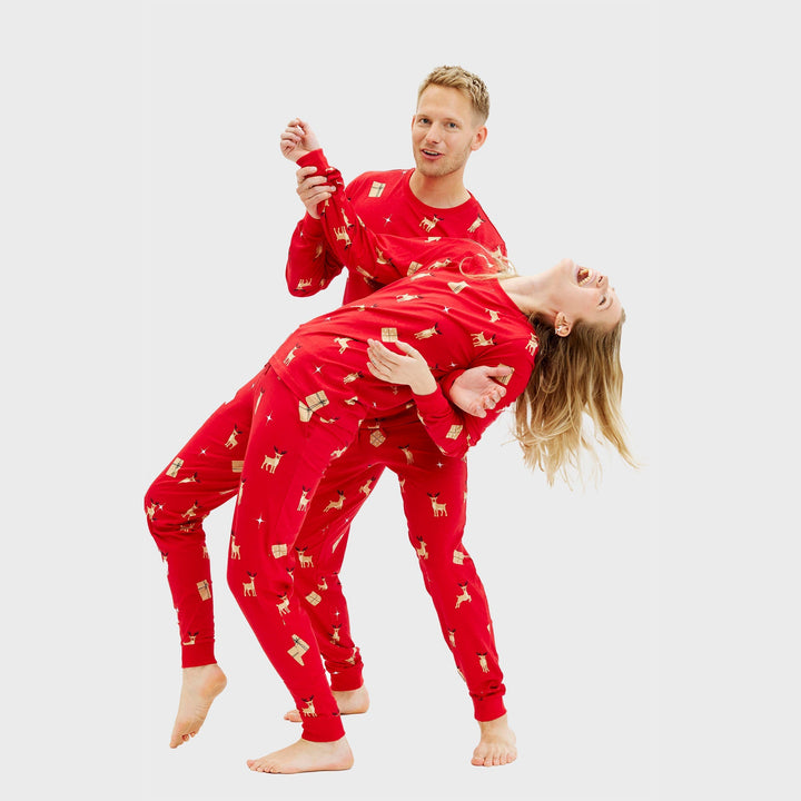 Drune | Elegante rote Weihnachtspyjama - Herren