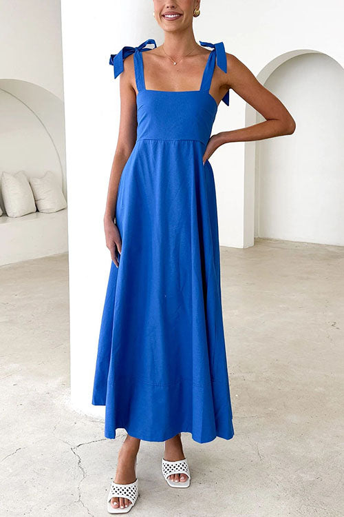 Drune | Rosiedress Schleifen-Schulter Empire Taille Swing Maxi Cami Kleid