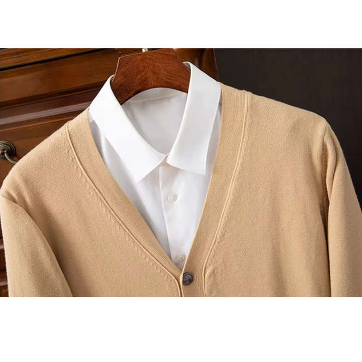 Drune | Herren Strickjacke Mit Knöpfen, Leichter Stoff, Klassischer V-ausschnitt