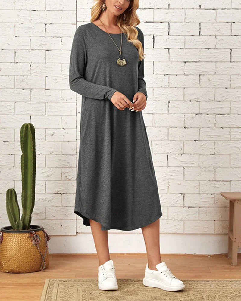 Drune - Langärmeliges lockeres Kleid