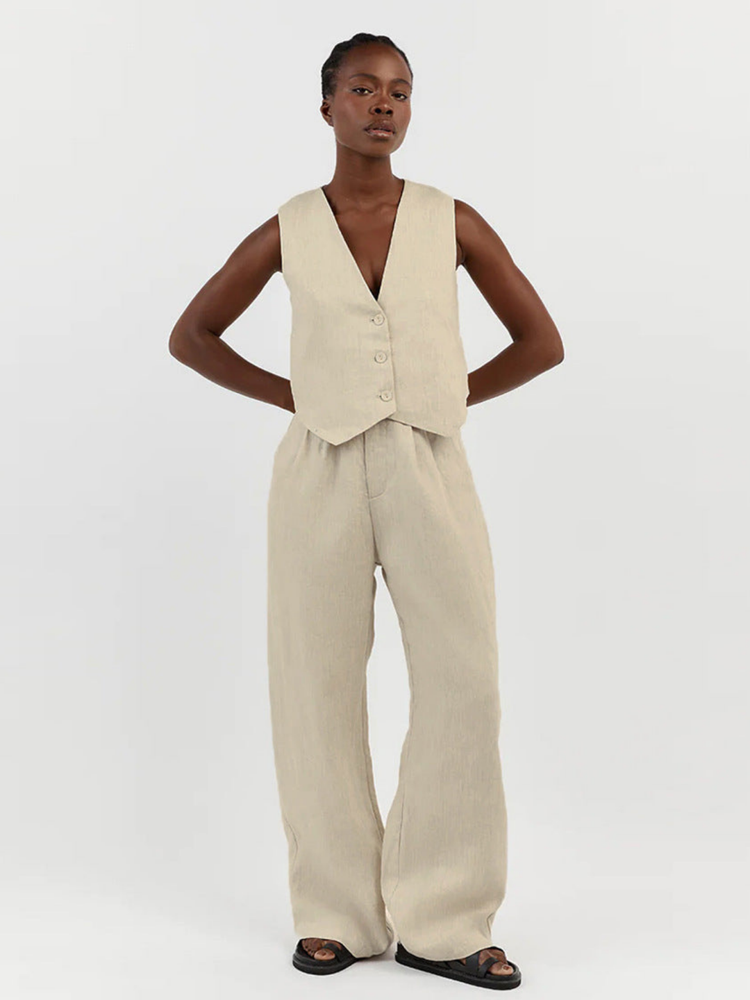 Drune | Stil Leinen Weste & Hose Set