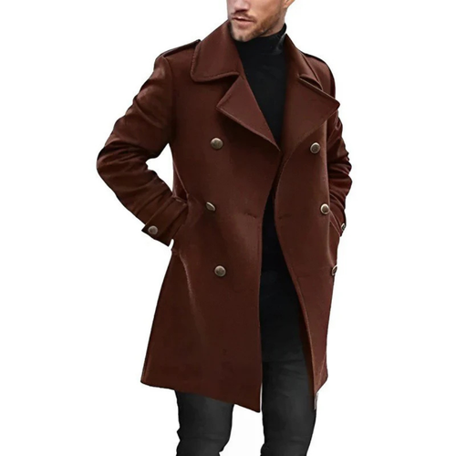 Drune | Herren Wintermantel mit zweireihiger Vorderseite und Knopfdesign
