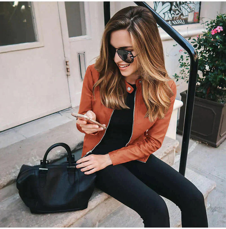 Drune | Elegante Italienische Lederbikerjacke