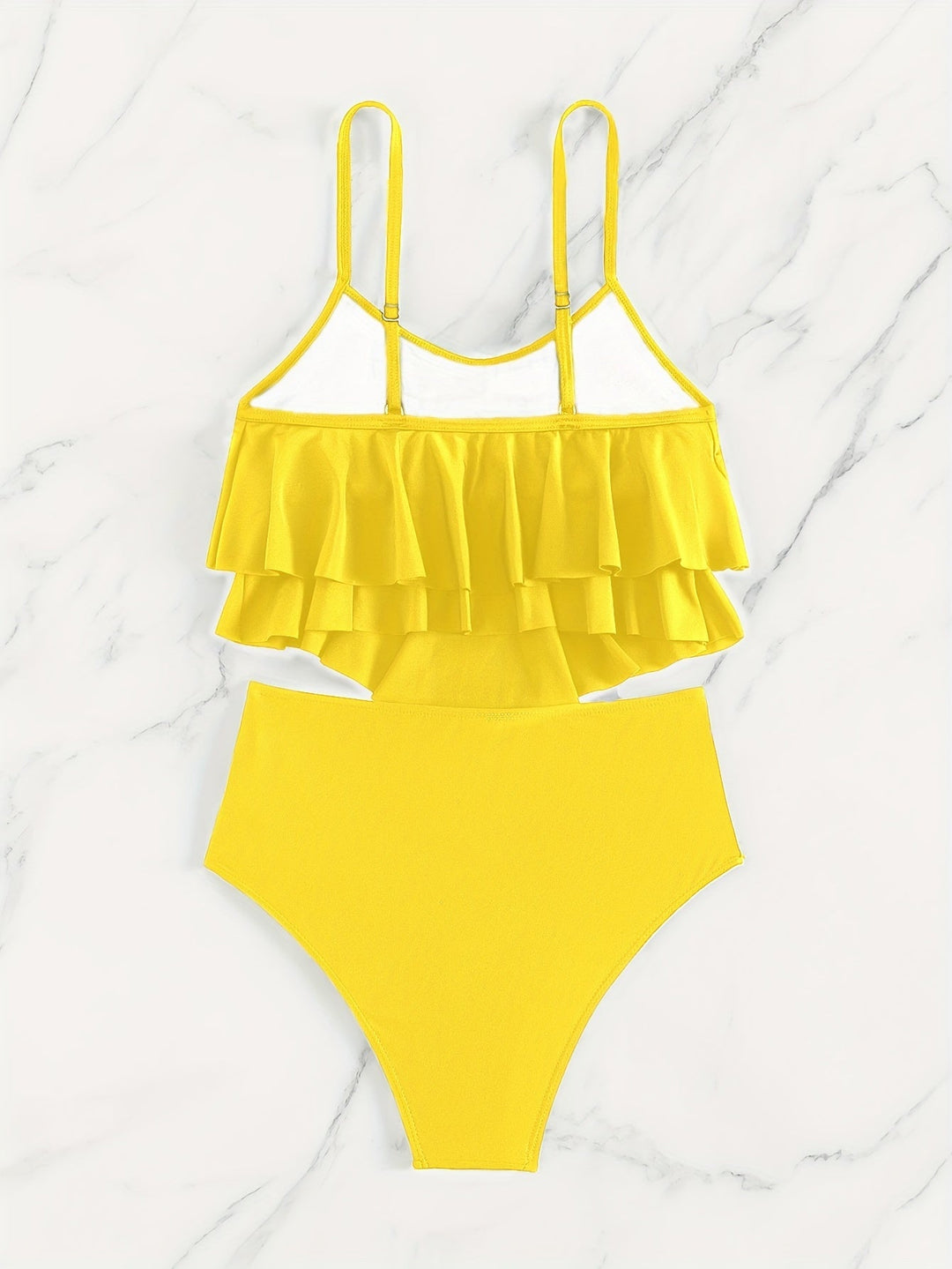 Drune | Raffung, Geschichtete Zweiteiliges Schwarzes Tankini für Damen