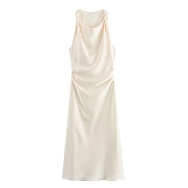 Drune | Satin Maxikleid Elegante Drapierung