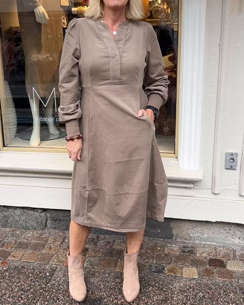Drune | Retro Kleid mit Langen Ärmeln