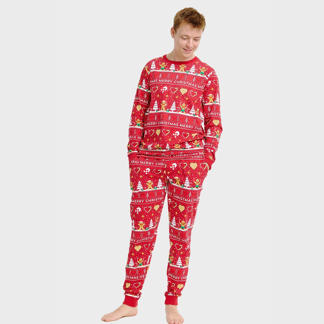 Drune | Christmas Cookie Weihnachts-Pyjama rot - Herren