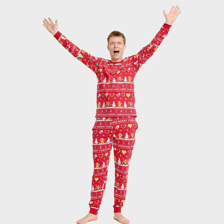Drune | Christmas Cookie Weihnachts-Pyjama rot - Herren