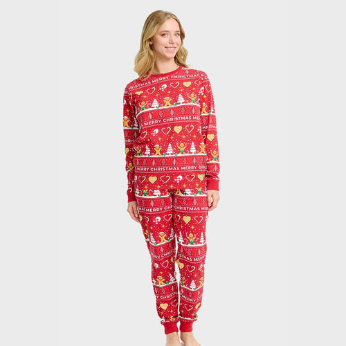 Drune | Christmas Cookie Weihnachts-Pyjama rot - Damen