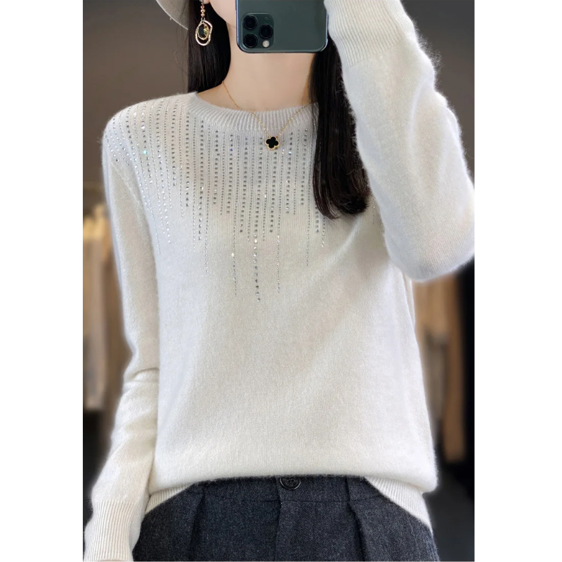 Drune | Sweatshirt - Weicher Strickpullover mit funkelnden Details