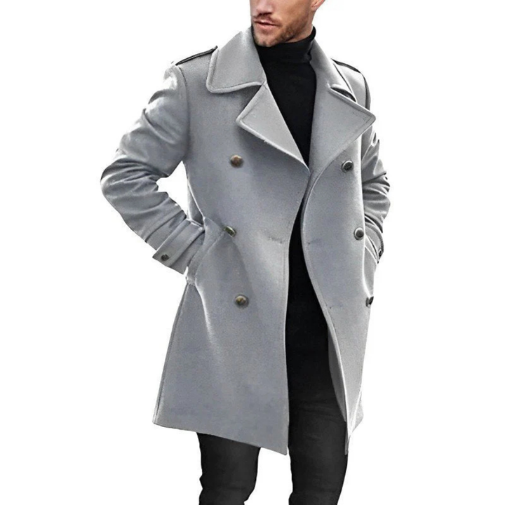 Drune | Herren Wintermantel mit zweireihiger Vorderseite und Knopfdesign