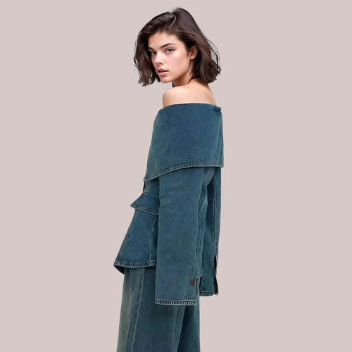 Drune - Stilvolle Jeansjacke mit Knopfdetails