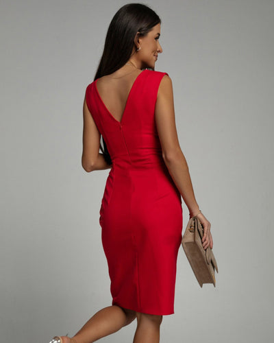 Drune | V-Ausschnitt Kleid mit Schlitz