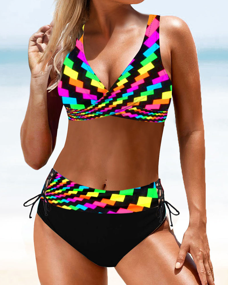 Drune | Bikini Mit Buntem Badeanzug