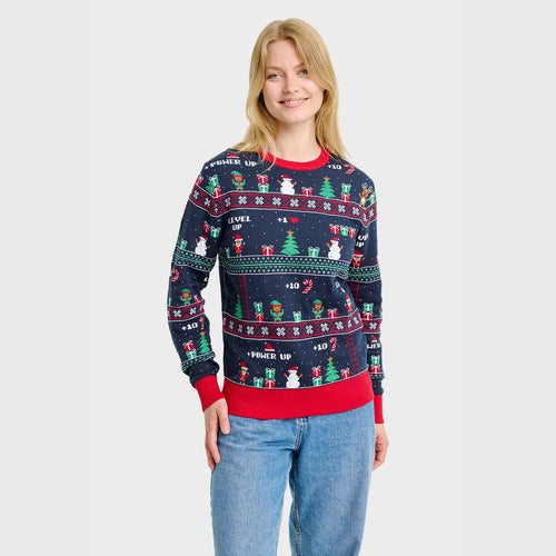 Drune | Vintage Gaming Weihnachtsstrickpullover - Damen