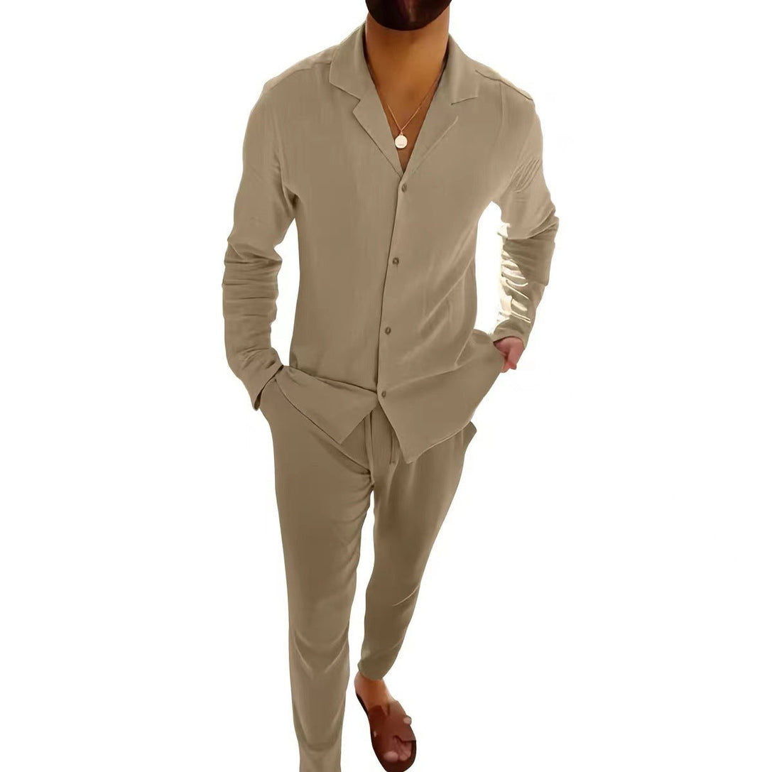 Drune | Lässiger Herrenanzug Mit Langarmhemd Und Slim Fit Hose