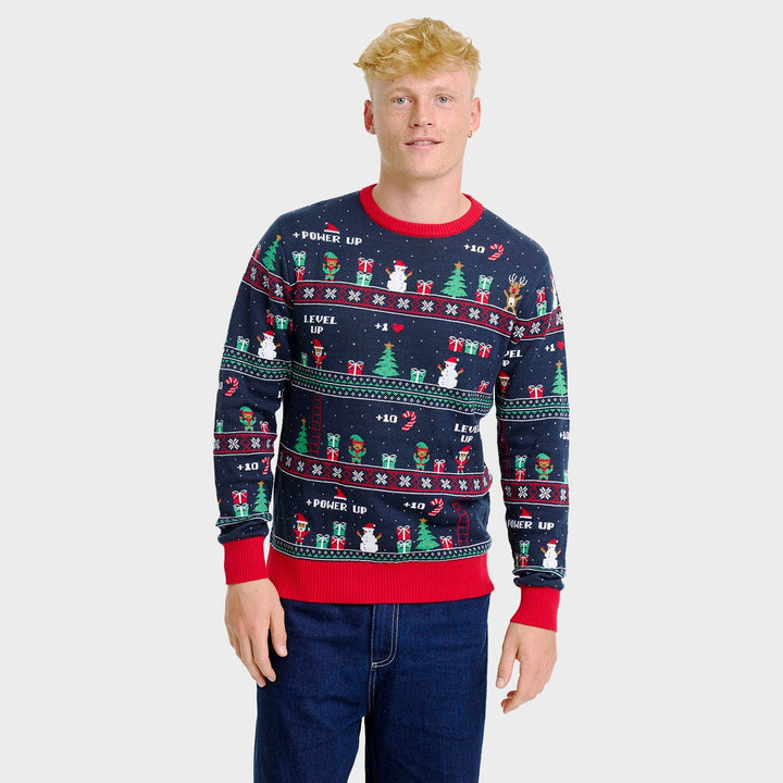 Drune | Vintage Gaming Weihnachts-Pullover - Herren