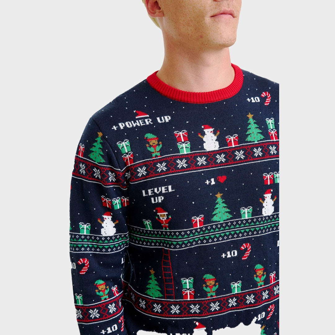 Drune | Vintage Gaming Weihnachts-Pullover - Herren