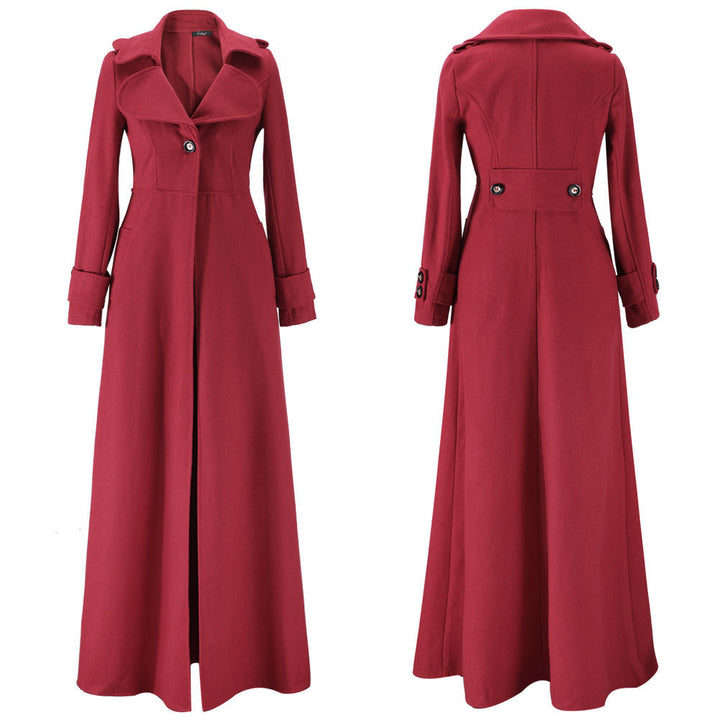 Damen eleganter Maxikleid-Mantel mit tailliertem Schnitt und hochwertiger Verarbeitung Drune