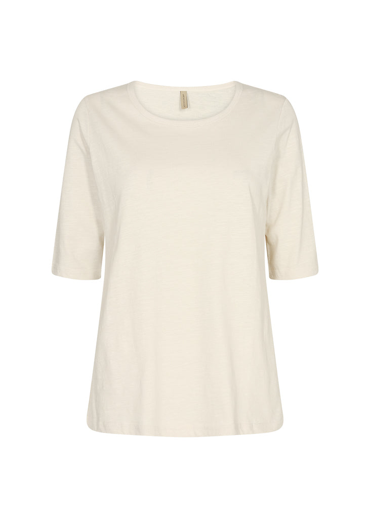 Drune T-Shirt mit längeren Ärmeln in Creme