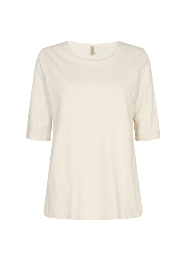 Drune T-Shirt mit längeren Ärmeln in Creme