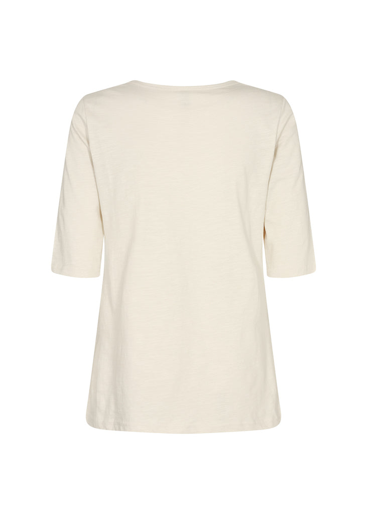 Drune T-Shirt mit längeren Ärmeln in Creme