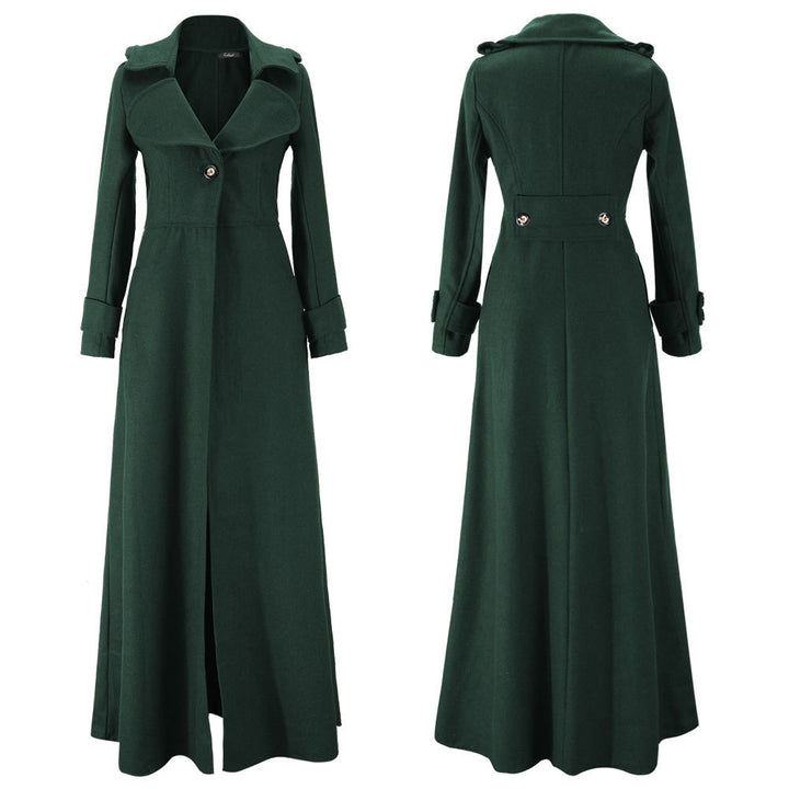 Damen eleganter Maxikleid-Mantel mit tailliertem Schnitt und hochwertiger Verarbeitung Drune